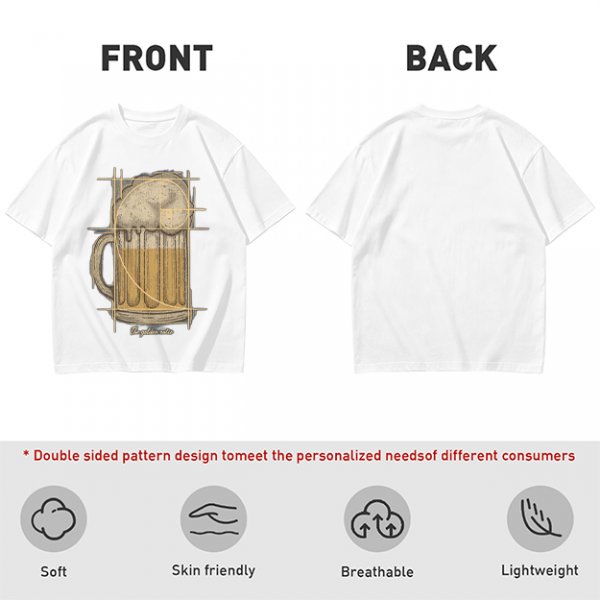 Beer Mug with Golden Ratio Graphic Novelty T-Shirt Print