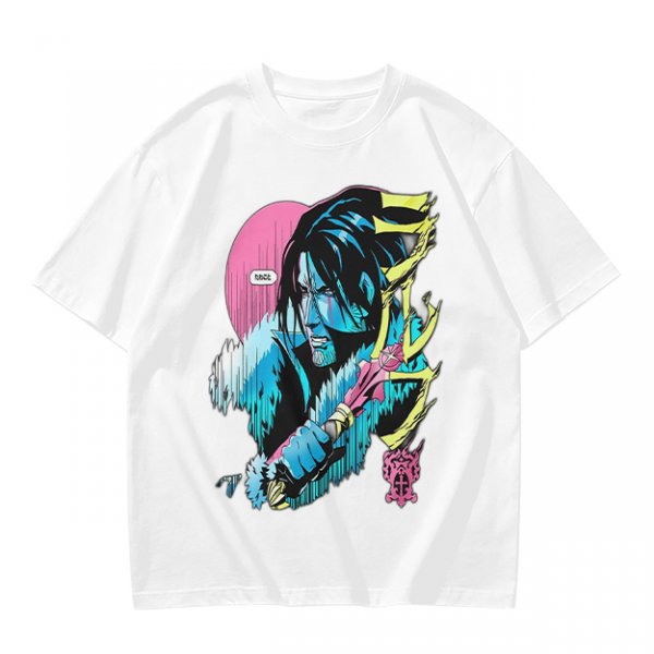 Olive T-shirt with Anime Vampire Hunter Character Graphic