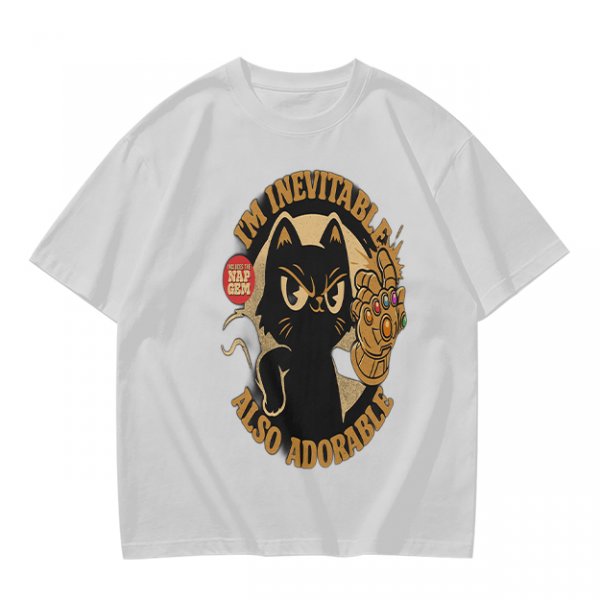 I'm Inevitable Also Adorable Black Cat Infinity Gauntlet T-Shirt