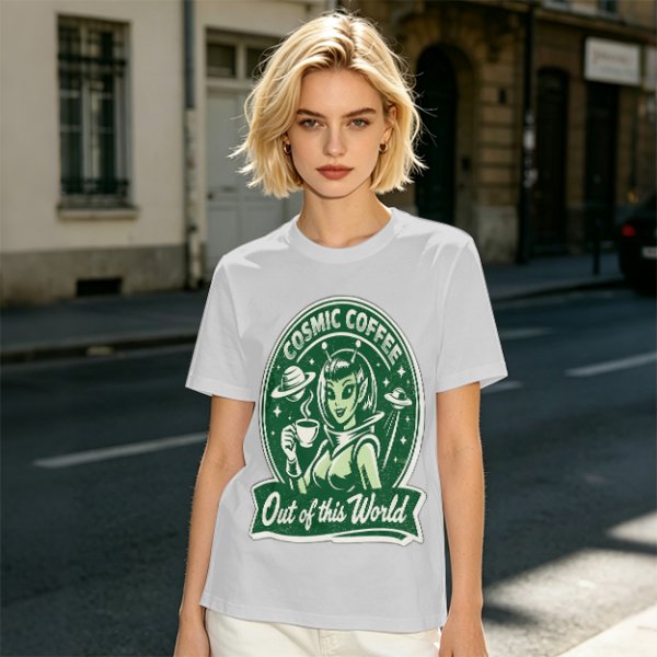 Cosmic Coffee Out of this World Alien T-Shirt