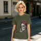 Olive Graphic T-Shirt with Skull and 'I Love My Job' Print
