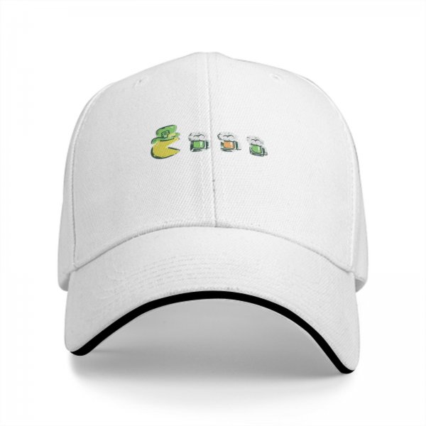 St Patricks Day Leprechaun Pac-Man Beer Eating Baseball Cap