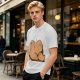 Olive Green T-Shirt With Capybara Rear View Graphic