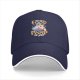 Black baseball cap with funny pigeon pizza 'give me food or i will poop on you' print