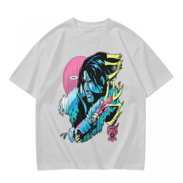 Olive T-shirt with Anime Vampire Hunter Character Graphic