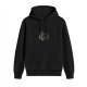 Black Hoodie With Small Frog Graphic Print