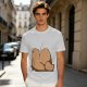 Olive Green T-Shirt With Capybara Rear View Graphic