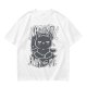 Olive green t-shirt with meditating cat and 'namastay away from me' print