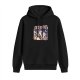Black hoodie with retro cartoon animal skateboarding graphic