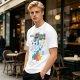 Olive t-shirt with playful unicorn rainbow poop and glitter fart graphic
