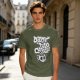 Olive Graphic T-Shirt With 'Damn Fine Coffee' Skull Mug Print