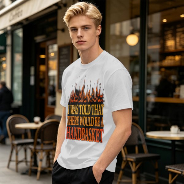 I Was Told There Would Be A Handbasket Flame Graphic T-Shirt