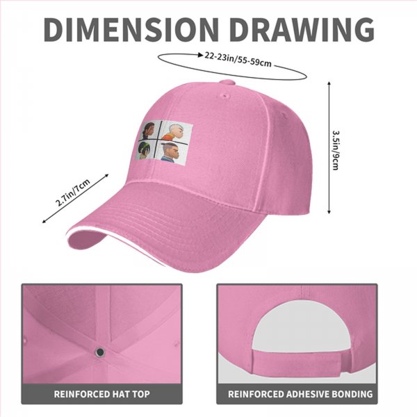 Black baseball cap with Avatar: The Last Airbender character profile prints