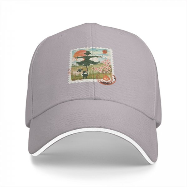 Black Baseball Cap with Howl's Moving Castle Scarecrow Stamp Art