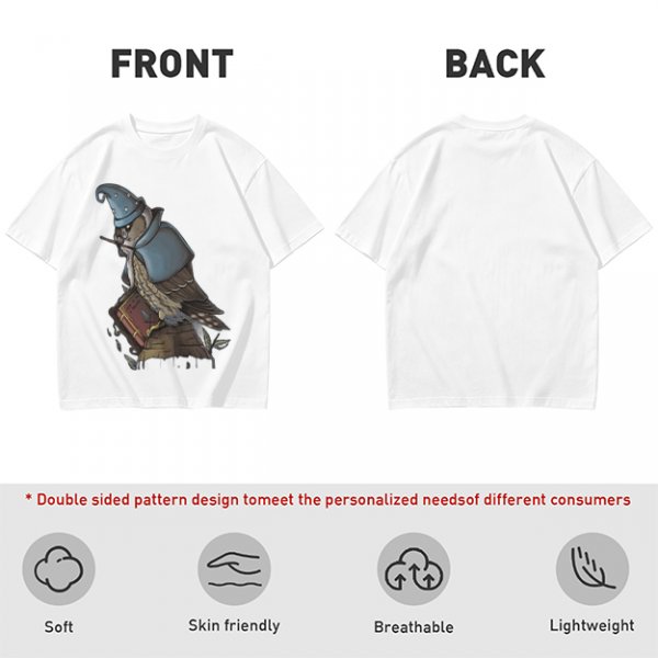 Owl Wizard With Spell Book Graphic Tee