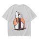 Olive t-shirt with Snoopy and Woodstock sushi print