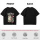 Olive T-Shirt with Punk Rock Cat Singing Microphone Graphic