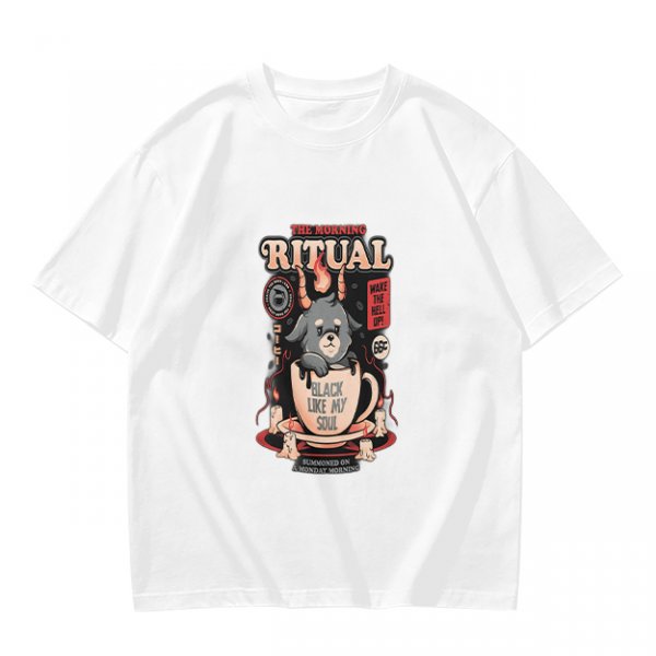 Olive Graphic Tee With Morning Ritual Devil Dog Coffee Print