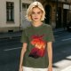 Olive T-Shirt With Fiery Lion Creature Graphic Print