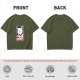 Olive T-shirt with Disobey Cat Grooming Graphic Print