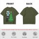 Olive Christmas Cat T-Shirt with Jingle All The Way Print