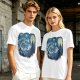 Olive T-Shirt with Starry Night Art Print