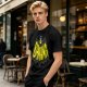 Olive green t-shirt with banana bat logo graphic