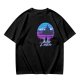 Olive T-shirt with Anor Londo Synthwave Castle Print