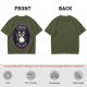 Olive t-shirt with angry penguin holding knife and I Choose Violence print