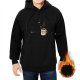 Black graphic hoodie with grumpy coffee mug print