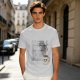 Olive t-shirt with 'Caffeine First Words Later' grumpy coffee mug print