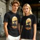 Olive T-Shirt With Dragon Silhouette Full Moon Graphic Print