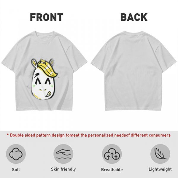 Olive T-Shirt With Cute Cartoon Horse Graphic Print