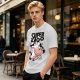 Olive green t-shirt with 'SUPER MOO' and cartoon cow graphic