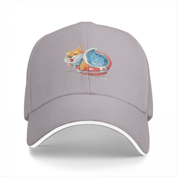 Black Baseball Cap With Cute Shiba Inu Ramen Bowl Graphic