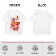 Olive green graphic tee with 'I'm here for the snacks' print