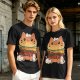 Olive T-Shirt With Cute Cat Burger And Kittens Print