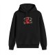 Black Hoodie With Retro Gas Can Cartoon Graphic And Aged Like Fine Text