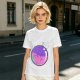 Olive T-shirt with Sleeping Cats in Colorful Bubble Graphic