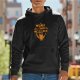 Black hoodie with 'A World Without Hops Is Unbeerable' beer graphic