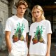 Olive T-shirt with Samurai Warrior and Helmet Art Print