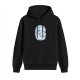 Black hoodie with whimsical floral dragon graphic print
