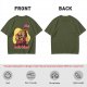 Olive T-Shirt With One Piece Anime Crew 'In My Island' Print