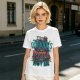 Olive Graphic T-Shirt With 'You Go Outdoors I Have Pizza And Movies' Print