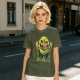 Olive T-Shirt With Playful Green Slime Monster Graphic