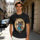 Olive T-Shirt With Fantasy Wizard Character Graphic Print