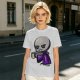 Olive T-Shirt With Grumpy Vampire Holding Coffee Mug Print