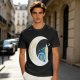 Olive T-Shirt with Crescent Moon London Skyline Flying Figures Print