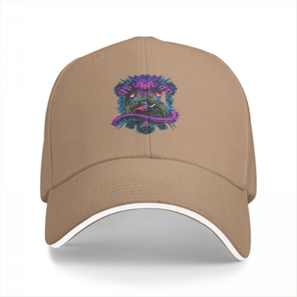 Black Baseball Cap With Fantasy Dragon And Warrior Graphic