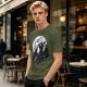 Olive T-Shirt Featuring Toothless Dragon Against Full Moon